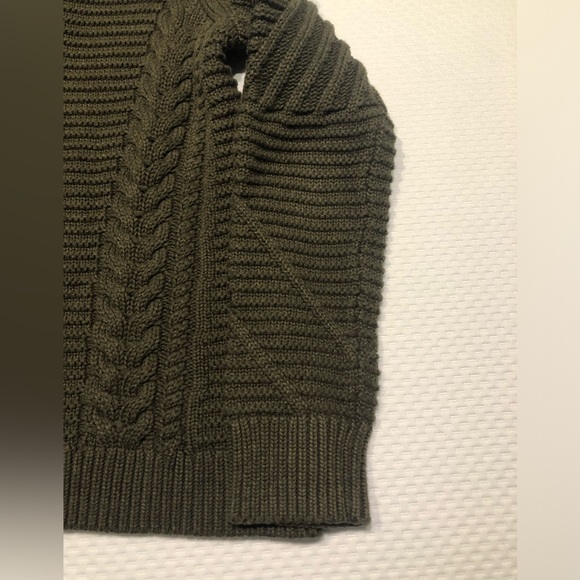 GAP Women’s Cable Knit Olive Green Zip-Up Sweater/Jacket - Picture 7 of 16